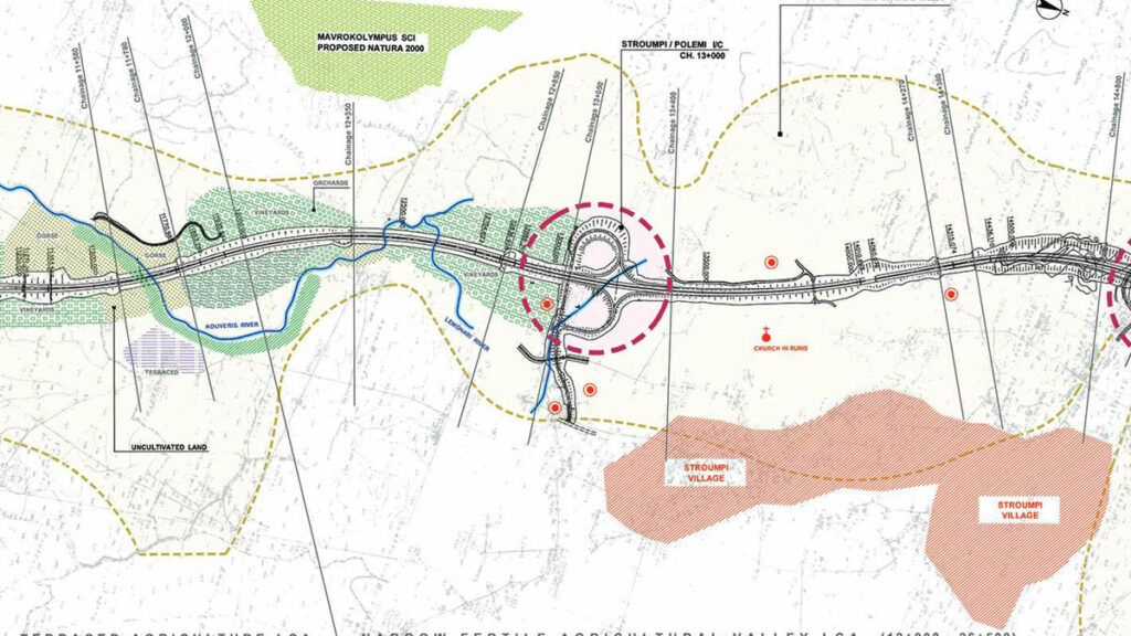 Landscape mitigation design, Pafos-Polis motorway, Cyprus
