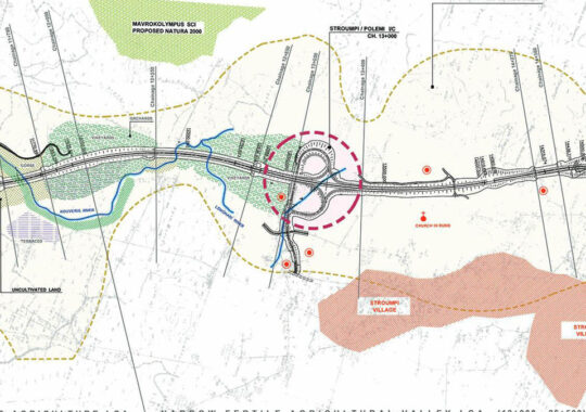 Landscape mitigation design, Pafos-Polis motorway, Cyprus